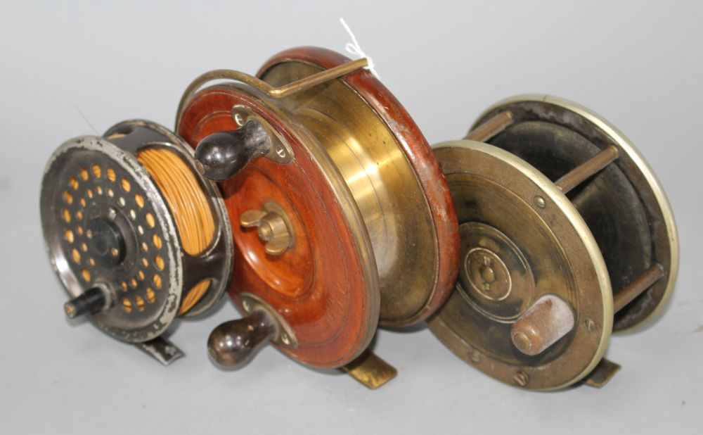 Three vintage fishing reels